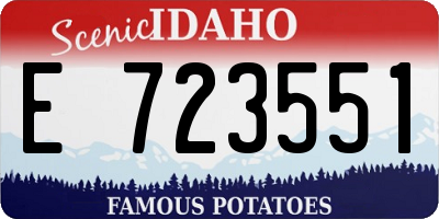 ID license plate E723551