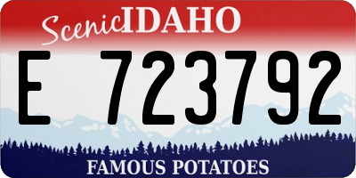 ID license plate E723792