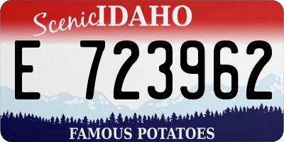 ID license plate E723962