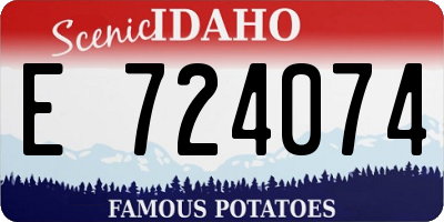 ID license plate E724074