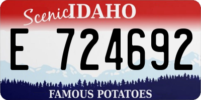 ID license plate E724692