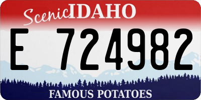 ID license plate E724982