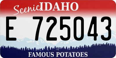 ID license plate E725043