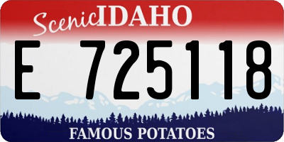ID license plate E725118