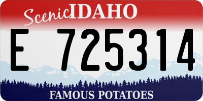 ID license plate E725314