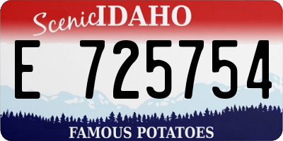 ID license plate E725754