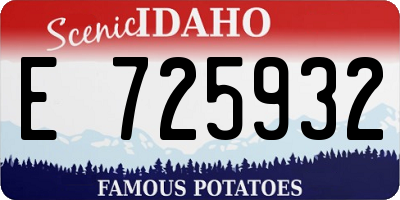 ID license plate E725932
