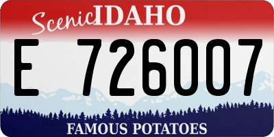 ID license plate E726007