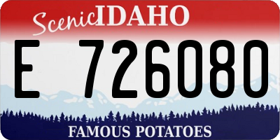ID license plate E726080
