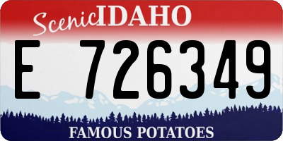 ID license plate E726349