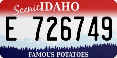 ID license plate E726749