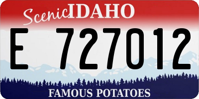 ID license plate E727012