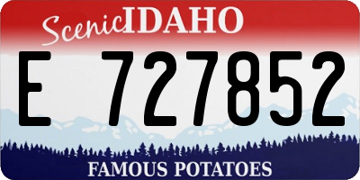 ID license plate E727852