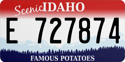 ID license plate E727874