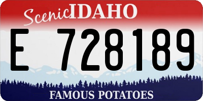 ID license plate E728189