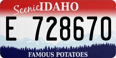 ID license plate E728670