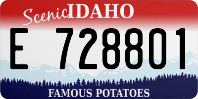 ID license plate E728801