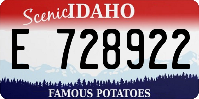 ID license plate E728922