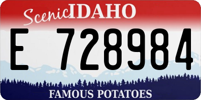 ID license plate E728984