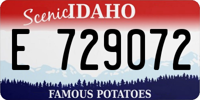 ID license plate E729072