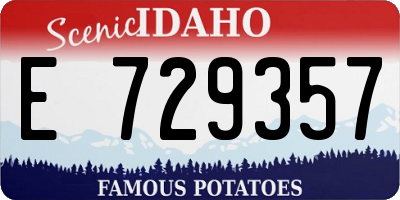 ID license plate E729357
