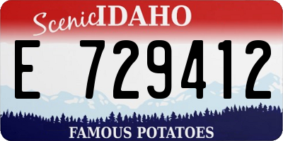 ID license plate E729412