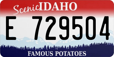 ID license plate E729504