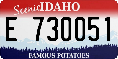 ID license plate E730051