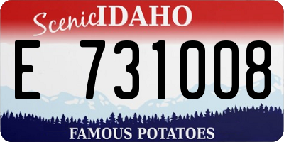 ID license plate E731008