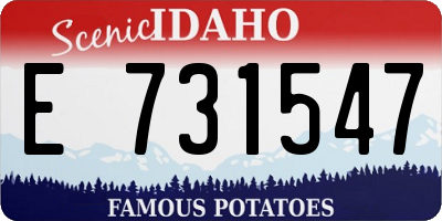 ID license plate E731547
