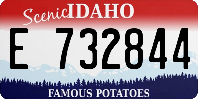 ID license plate E732844