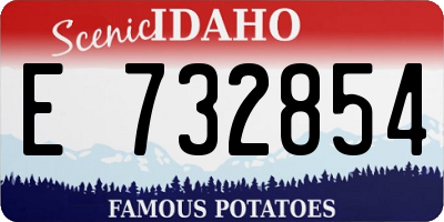 ID license plate E732854