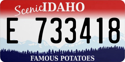 ID license plate E733418