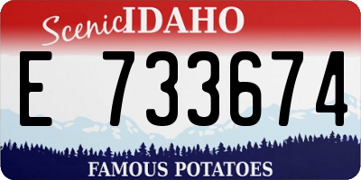 ID license plate E733674