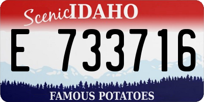 ID license plate E733716