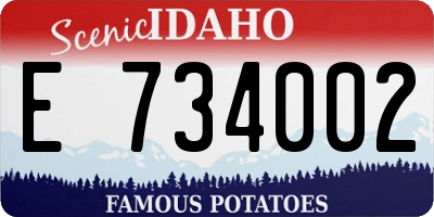 ID license plate E734002