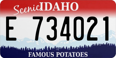 ID license plate E734021