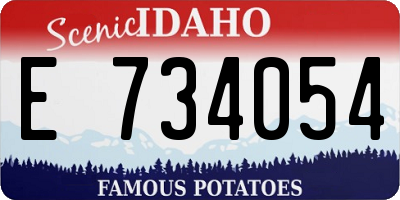 ID license plate E734054