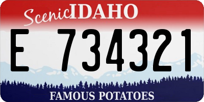 ID license plate E734321