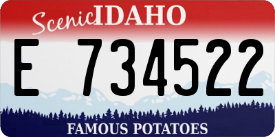 ID license plate E734522
