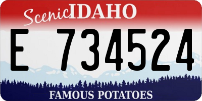 ID license plate E734524