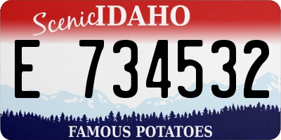 ID license plate E734532