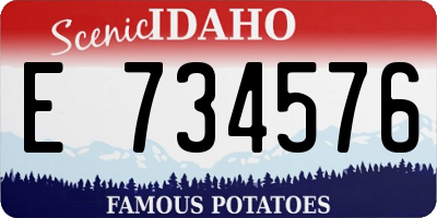 ID license plate E734576