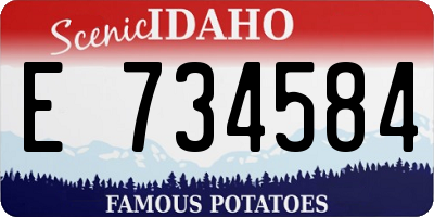 ID license plate E734584