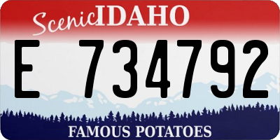 ID license plate E734792