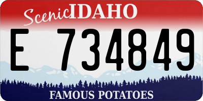 ID license plate E734849