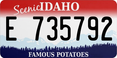 ID license plate E735792