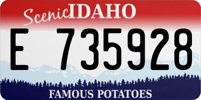 ID license plate E735928