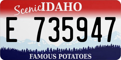 ID license plate E735947