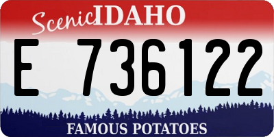 ID license plate E736122